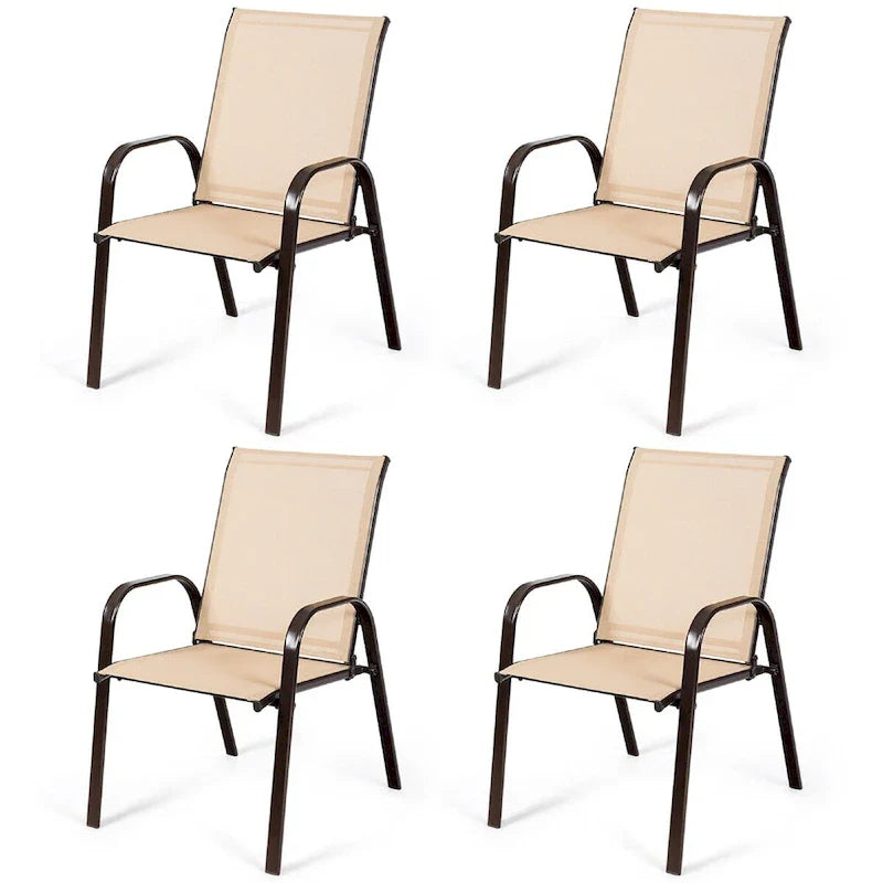 Costway Set of 4 Patio Chairs with Armrests for Garden and Deck - View Details 1