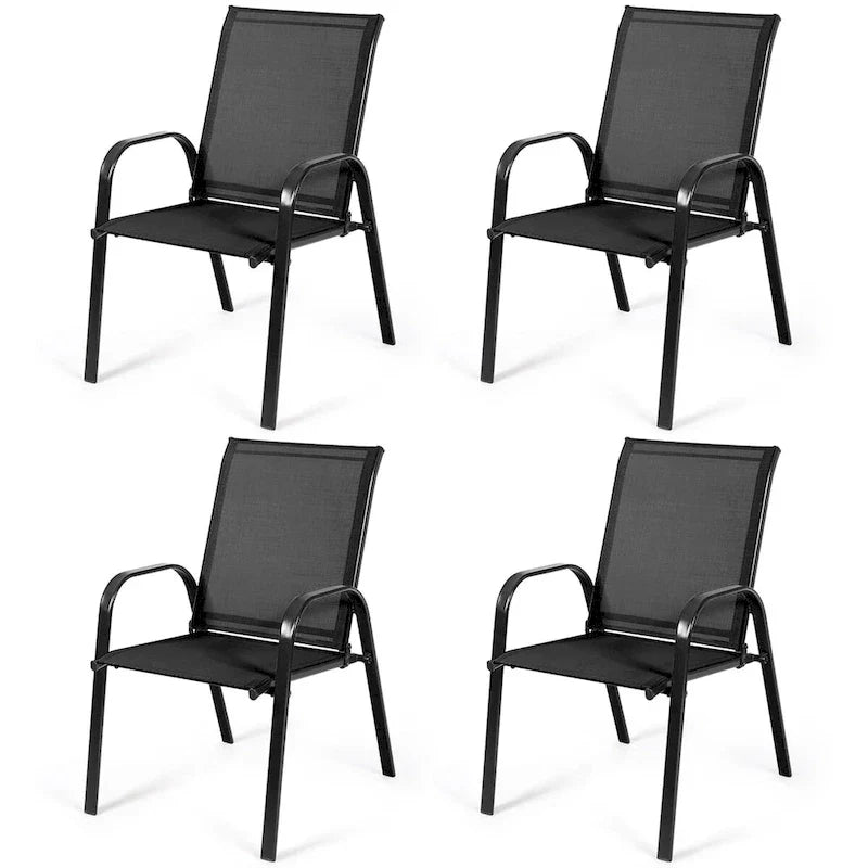 Costway Set of 4 Patio Chairs with Armrests for Garden and Deck - View Details 2