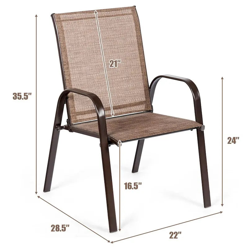 Costway Set of 4 Patio Chairs with Armrests for Garden and Deck - View Details 5