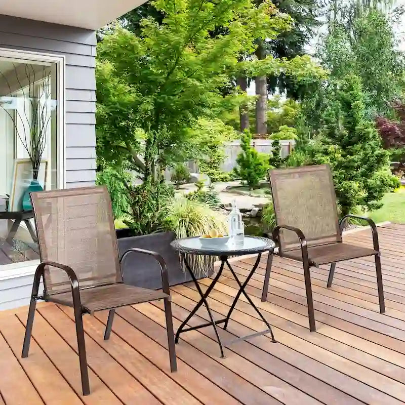 Costway Set of 4 Patio Chairs with Armrests for Garden and Deck - View Details 8