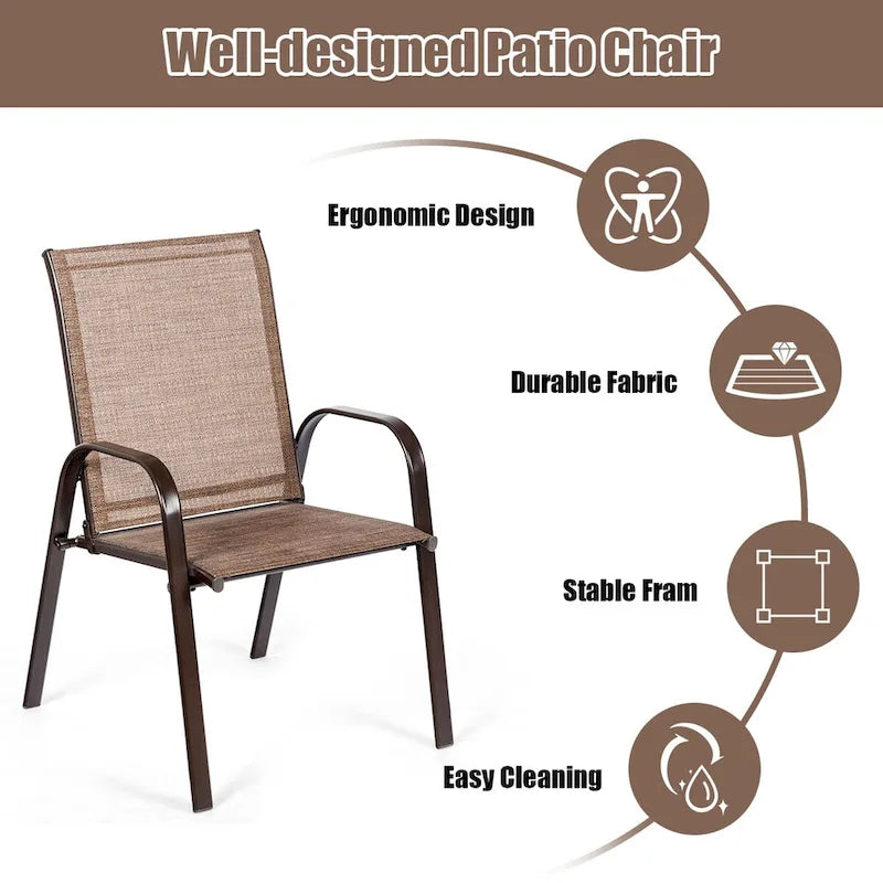 Costway Set of 4 Patio Chairs with Armrests for Garden and Deck - View Details 10