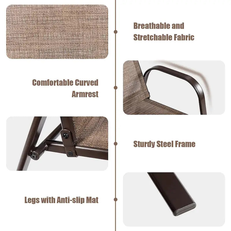 Costway Set of 4 Patio Chairs with Armrests for Garden and Deck - View Details 11