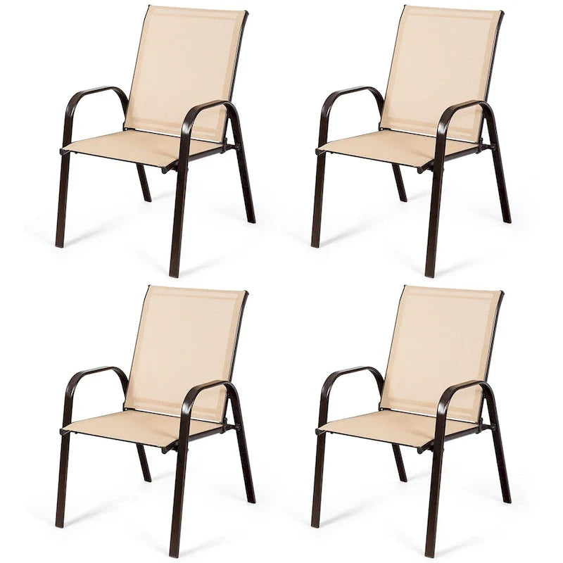 Costway Set of 4 Patio Chairs with Armrests for Garden and Deck - View Details 16