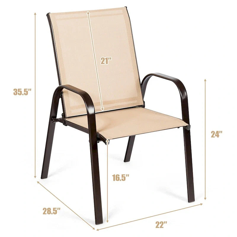 Costway Set of 4 Patio Chairs with Armrests for Garden and Deck - View Details 17