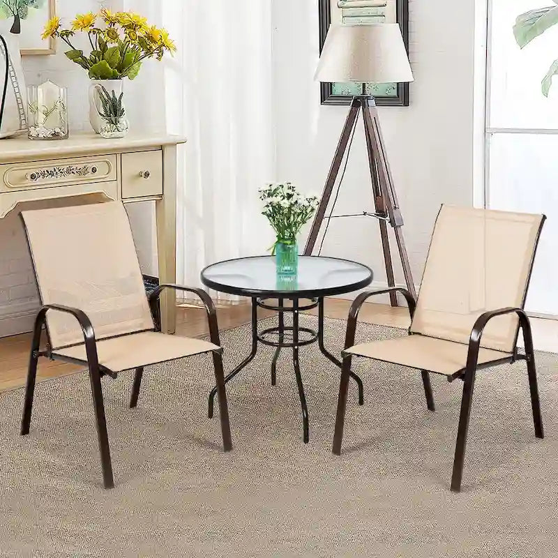 Costway Set of 4 Patio Chairs with Armrests for Garden and Deck - View Details 19
