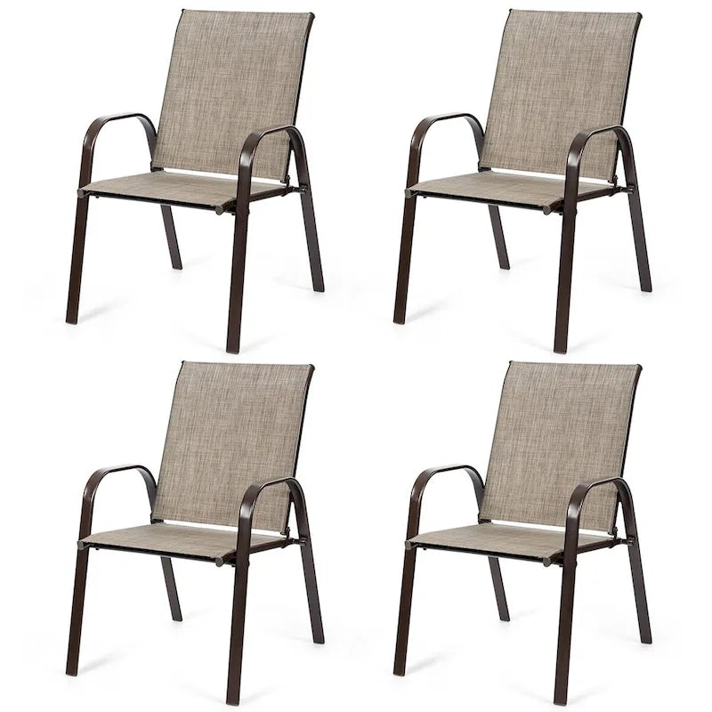 Costway Set of 4 Patio Chairs with Armrests for Garden and Deck - View Details 27