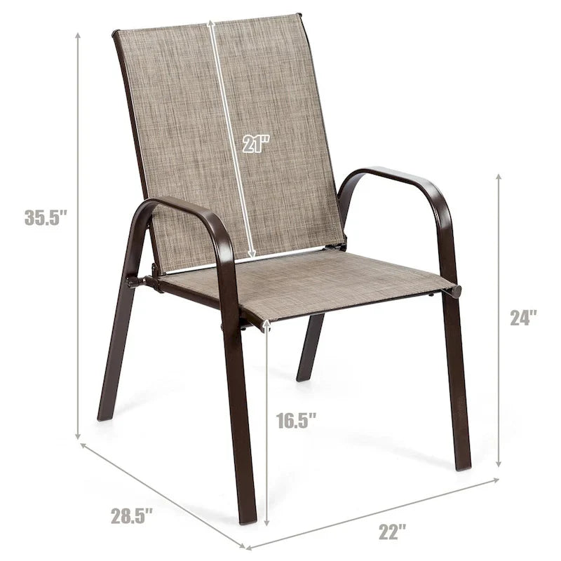 Costway Set of 4 Patio Chairs with Armrests for Garden and Deck - View Details 28