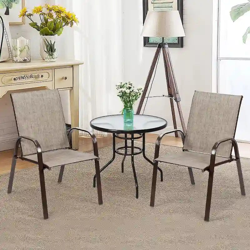 Costway Set of 4 Patio Chairs with Armrests for Garden and Deck - View Details 30