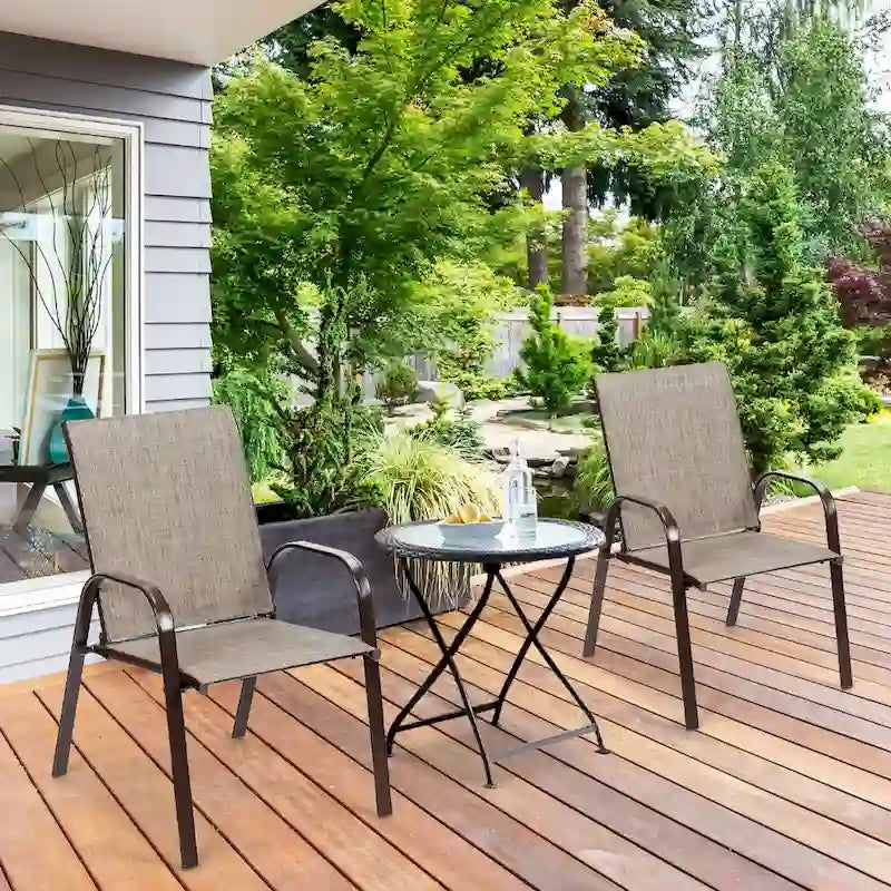 Costway Set of 4 Patio Chairs with Armrests for Garden and Deck - View Details 31