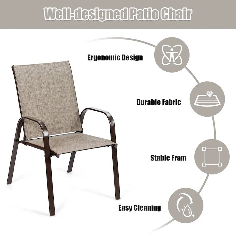 Costway Set of 4 Patio Chairs with Armrests for Garden and Deck - View Details 33