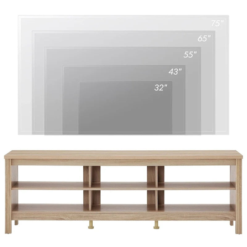 Classic 70-Inch TV Stand for 75-Inch TVs - Elegant Entertainment Center Console 45
