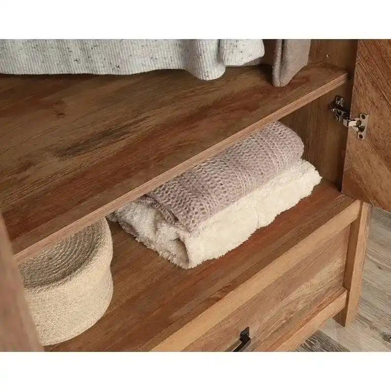 Rustic Farmhouse Herringbone Wardrobe Armoire with 1 Drawer and Garment Rod - Dimensions: 22.5" L x 32.3" W x 59.3" H 4