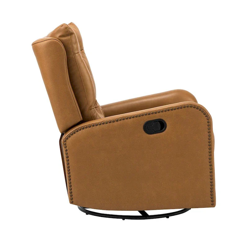 Jordano Mid-Century Leather Recliner with Metal Base by HULALA HOME 3