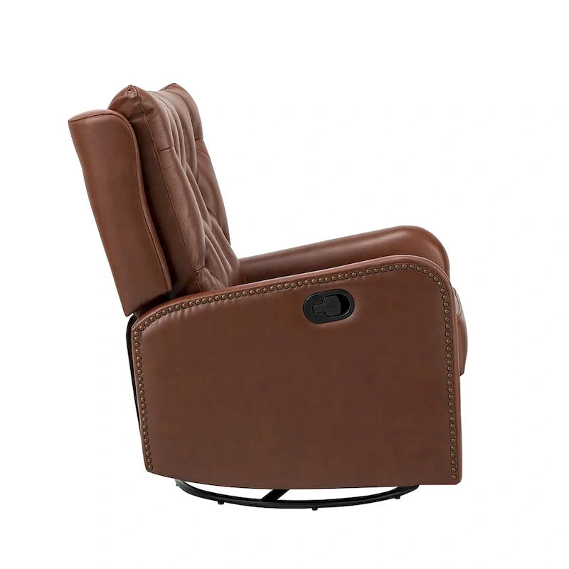 Jordano Mid-Century Leather Recliner with Metal Base by HULALA HOME 6