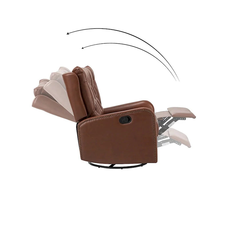 Jordano Mid-Century Leather Recliner with Metal Base by HULALA HOME 7
