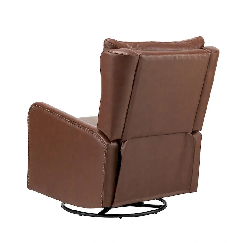 Jordano Mid-Century Leather Recliner with Metal Base by HULALA HOME 9