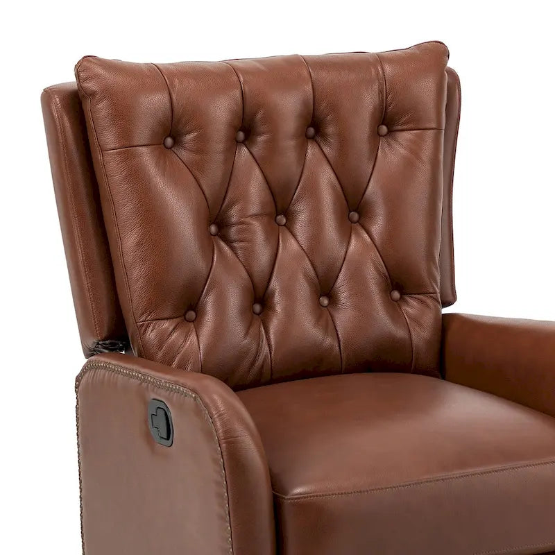 Jordano Mid-Century Leather Recliner with Metal Base by HULALA HOME 13