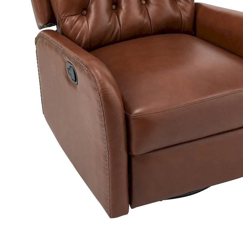 Jordano Mid-Century Leather Recliner with Metal Base by HULALA HOME 14