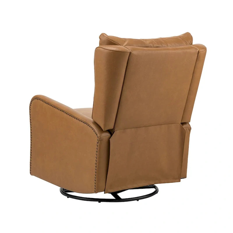 Jordano Mid-Century Leather Recliner with Metal Base by HULALA HOME 18