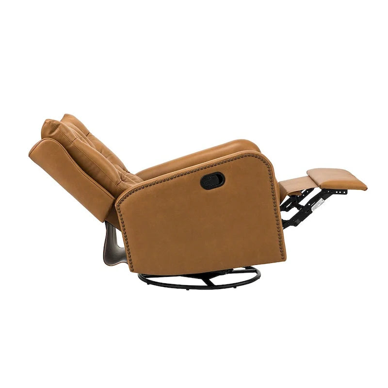 Jordano Mid-Century Leather Recliner with Metal Base by HULALA HOME 20