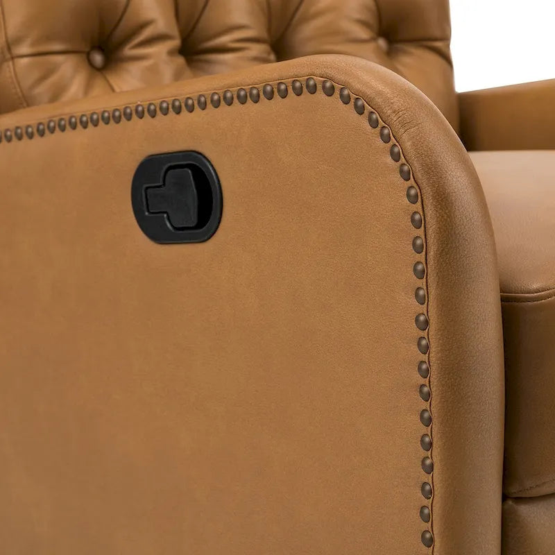 Jordano Mid-Century Leather Recliner with Metal Base by HULALA HOME 21
