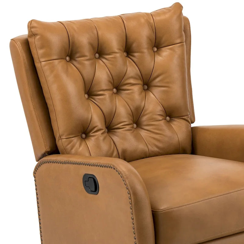 Jordano Mid-Century Leather Recliner with Metal Base by HULALA HOME 22