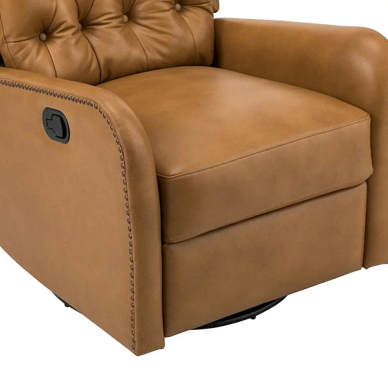 Jordano Mid-Century Leather Recliner with Metal Base by HULALA HOME 23