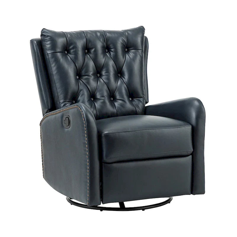 Jordano Mid-Century Leather Recliner with Metal Base by HULALA HOME 26