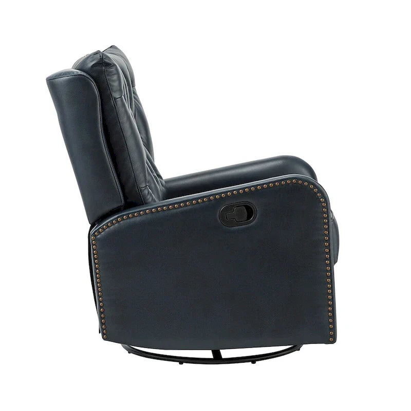 Jordano Mid-Century Leather Recliner with Metal Base by HULALA HOME 27