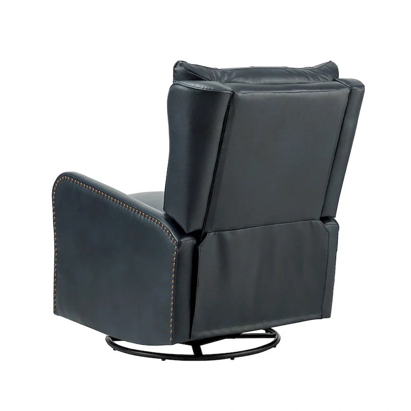 Jordano Mid-Century Leather Recliner with Metal Base by HULALA HOME 30
