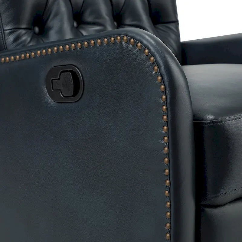 Jordano Mid-Century Leather Recliner with Metal Base by HULALA HOME 32