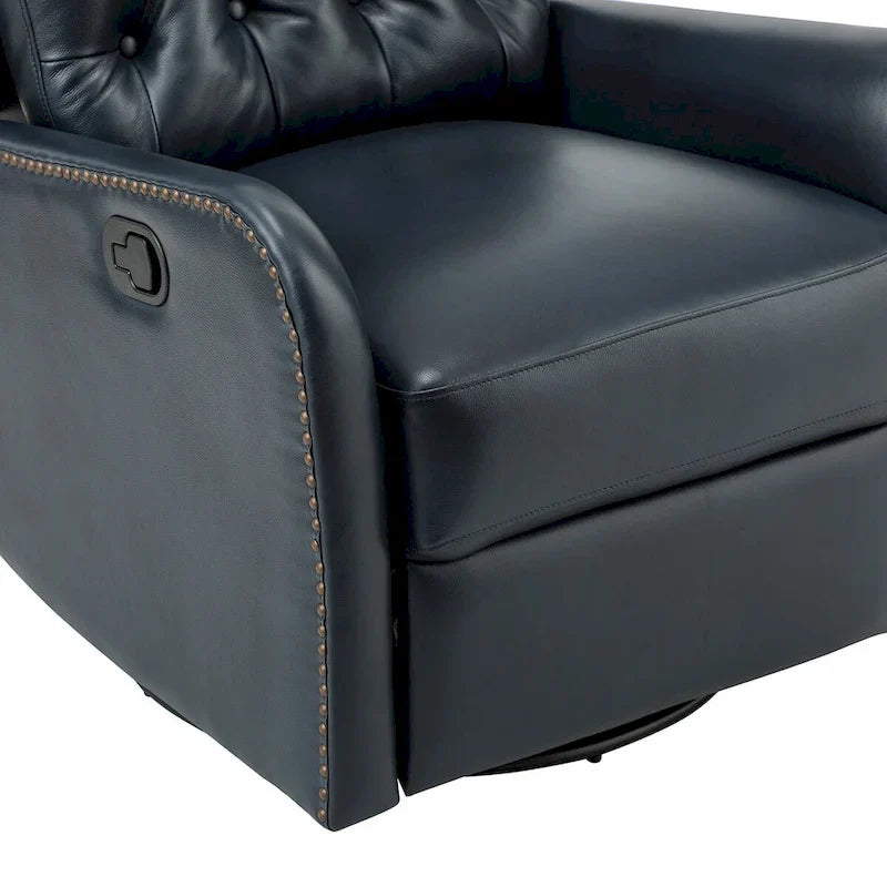 Jordano Mid-Century Leather Recliner with Metal Base by HULALA HOME 33