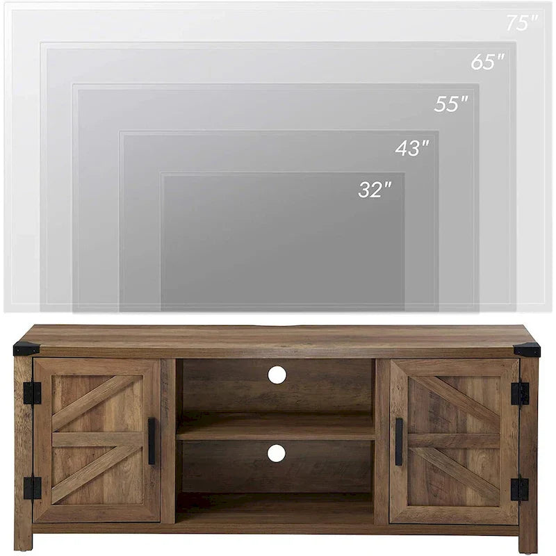 Rustic Farmhouse Barndoor TV Stand - Entertainment Center for TVs up to 70 Inches 10
