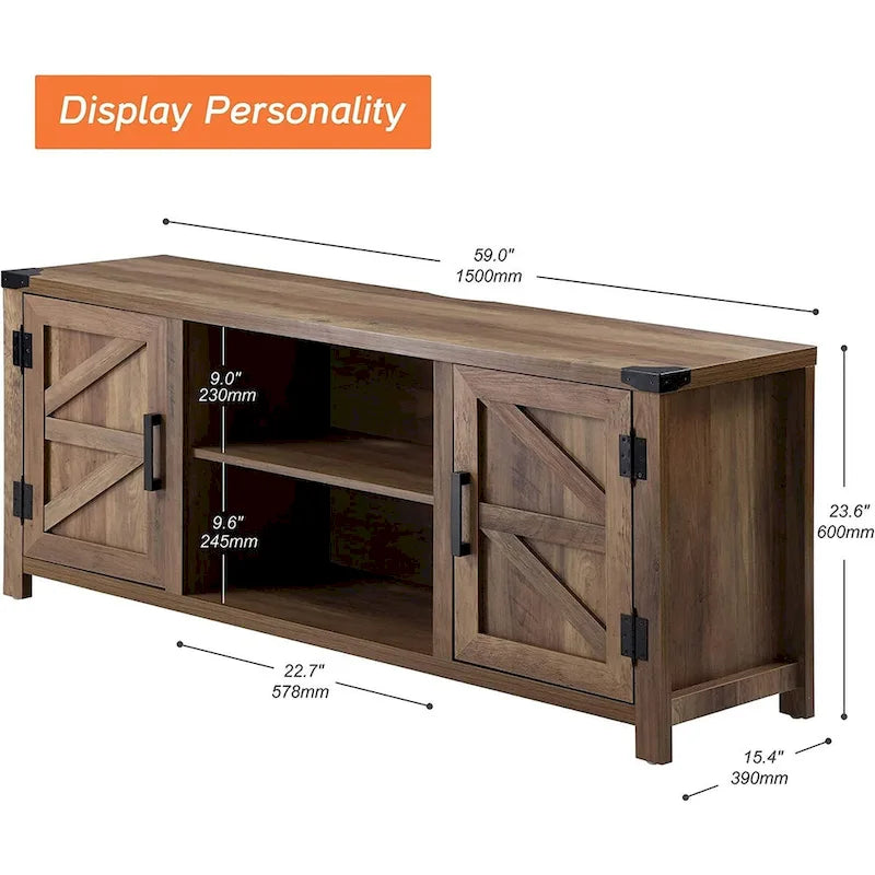 Rustic Farmhouse Barndoor TV Stand - Entertainment Center for TVs up to 70 Inches 11