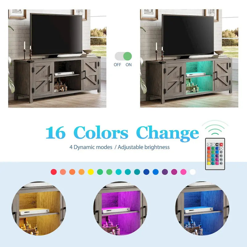 Rustic Farmhouse Barndoor TV Stand - Entertainment Center for TVs up to 70 Inches 20