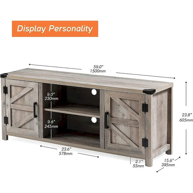 Rustic Farmhouse Barndoor TV Stand - Entertainment Center for TVs up to 70 Inches 23