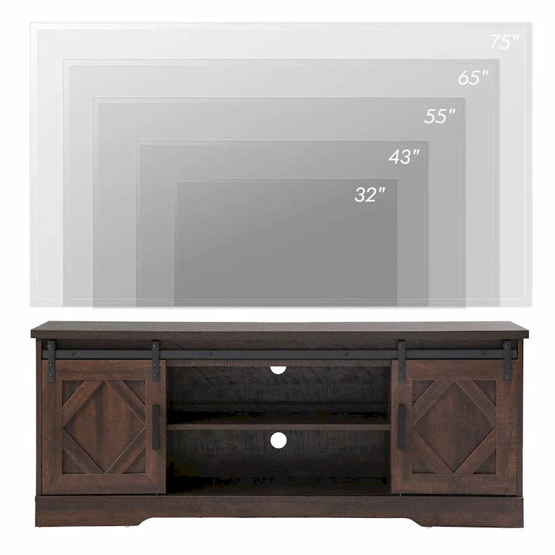 Rustic Farmhouse Barndoor TV Stand - Entertainment Center for TVs up to 70 Inches 28
