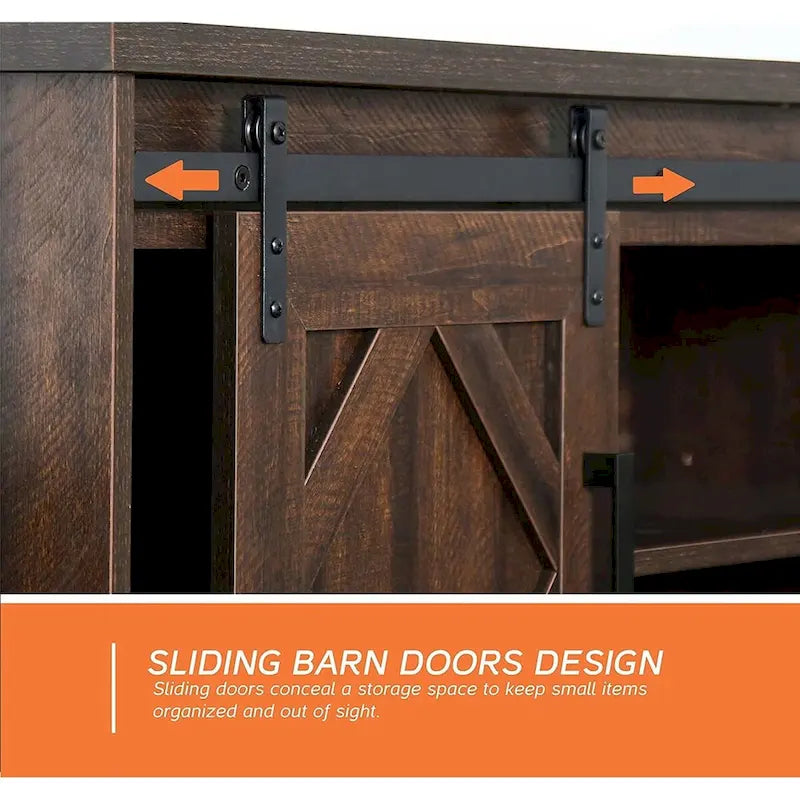 Rustic Farmhouse Barndoor TV Stand - Entertainment Center for TVs up to 70 Inches 29