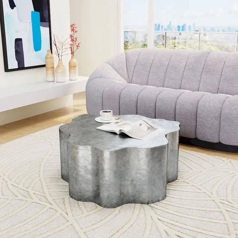 Coffee Table - Dimensions: 36.6" W x 36.2" D x 15.4" H 10