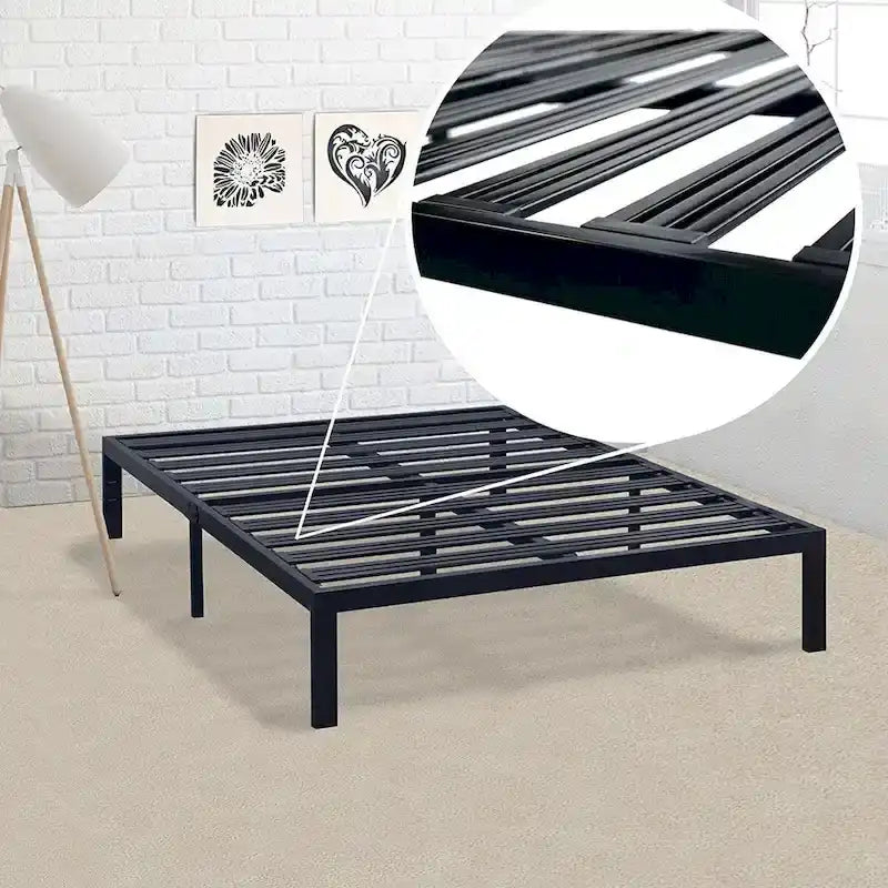 Sturdy King Metal Platform Bed Frame with Durable Slats 2