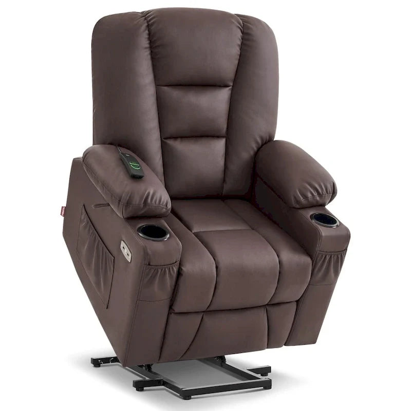 MCombo Compact Power Lift Recliner Chair with Massage and Heat for Seniors, Faux Leather Model 7569 37