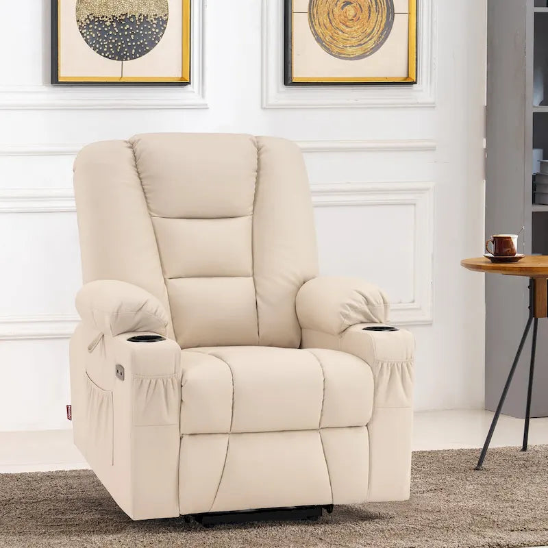 MCombo Compact Power Lift Recliner Chair with Massage and Heat for Seniors, Faux Leather Model 7569 3