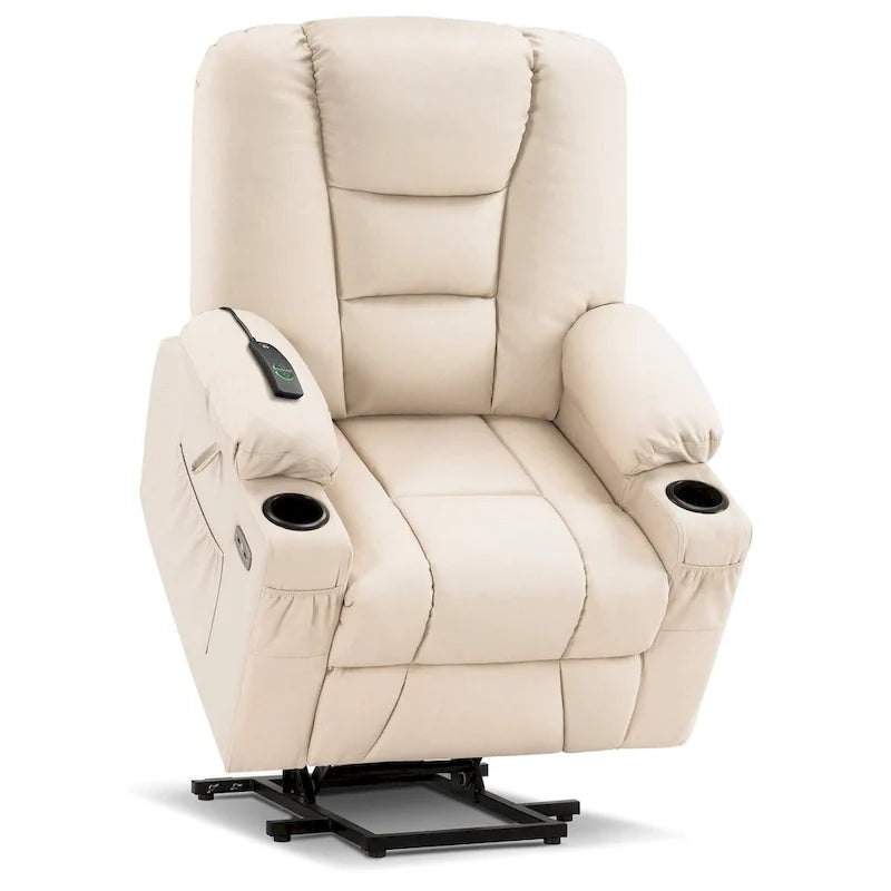 MCombo Compact Power Lift Recliner Chair with Massage and Heat for Seniors, Faux Leather Model 7569 7