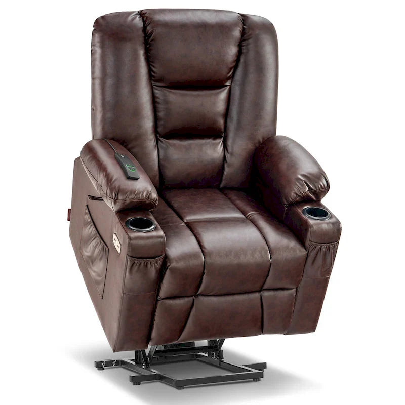 MCombo Compact Power Lift Recliner Chair with Massage and Heat for Seniors, Faux Leather Model 7569 15