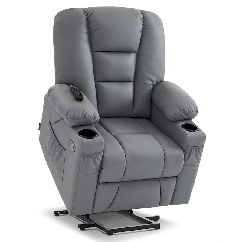MCombo Compact Power Lift Recliner Chair with Massage and Heat for Seniors, Faux Leather Model 7569 27