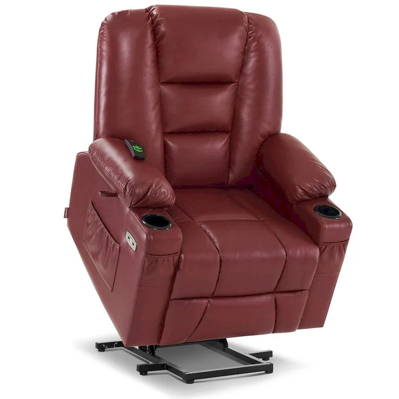 MCombo Compact Power Lift Recliner Chair with Massage and Heat for Seniors, Faux Leather Model 7569 32