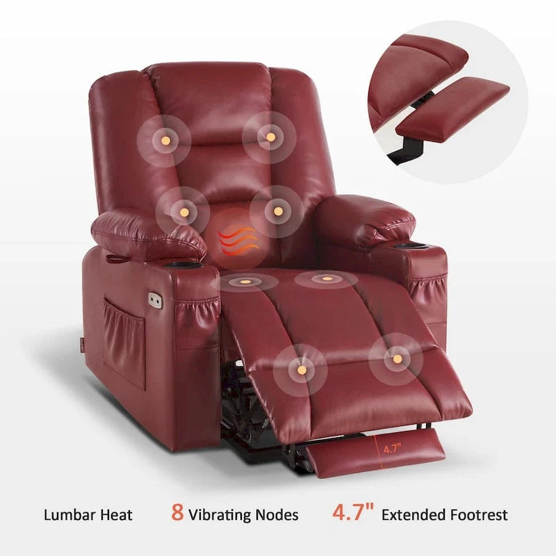 MCombo Compact Power Lift Recliner Chair with Massage and Heat for Seniors, Faux Leather Model 7569 33