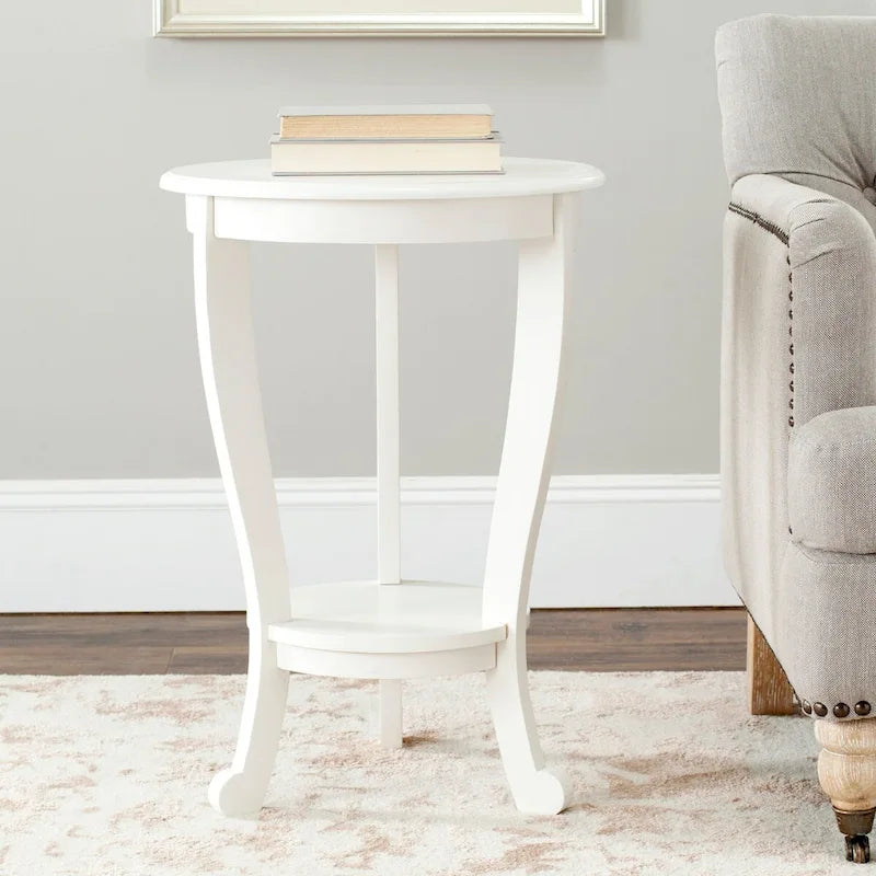 SAFAVIEH Carlotta Grey Pedestal Side Table - Dimensions: 18.1" W x 18.1" D x 26" H 3