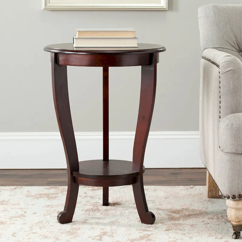 SAFAVIEH Carlotta Grey Pedestal Side Table - Dimensions: 18.1" W x 18.1" D x 26" H 4