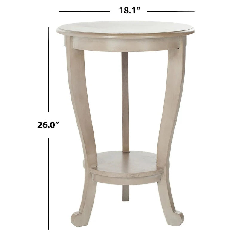 SAFAVIEH Carlotta Grey Pedestal Side Table - Dimensions: 18.1" W x 18.1" D x 26" H 10